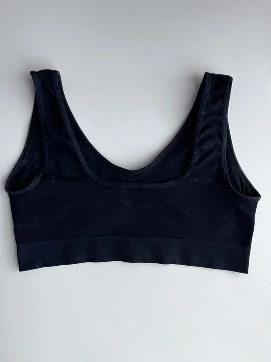 Seamless Comfortable Wide Strap No Underwire Black Bra Size XL - Picture 3 of 10